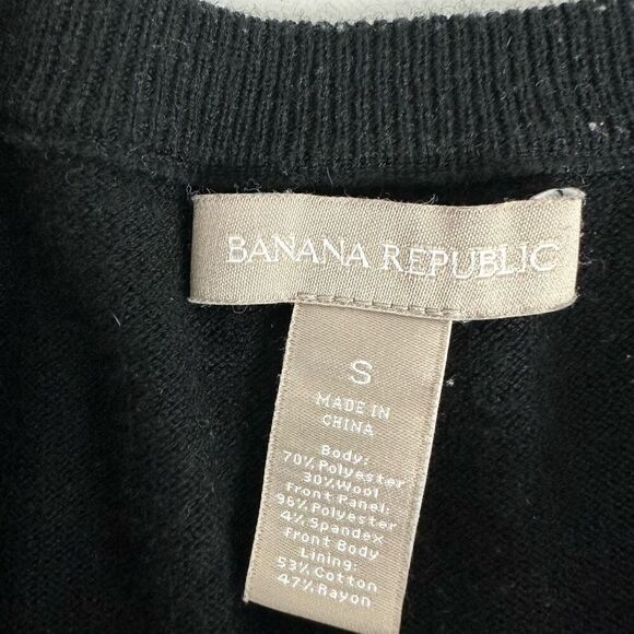 Banana Republic Black Lace Front Button Down Cardigan Size Small - Picture 8 of 8